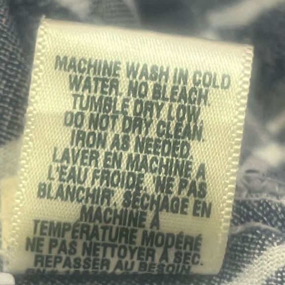 Cloth & Stone Linen Rayon Blue & White Striped Strapless Removable Belt Jumper S - Picture 8 of 9